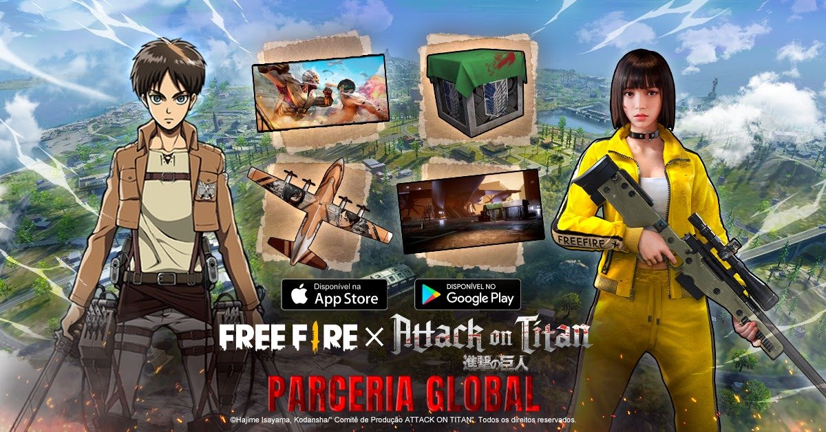 Free Fire e Attack on Titan